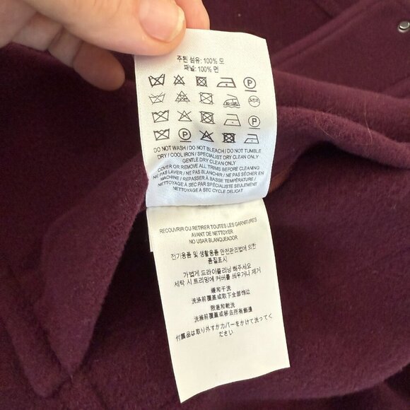 Burberry Belfield Women’s Wine Red Merino Wool Hooded Overcoat, All sizes - Picture 15 of 16